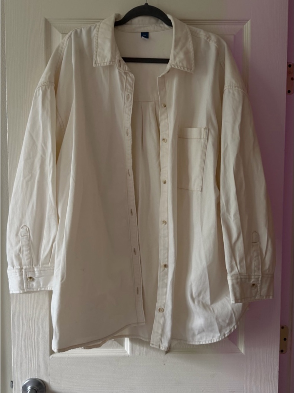 Old Navy Women’s Casual Cream Button-Up Shirt